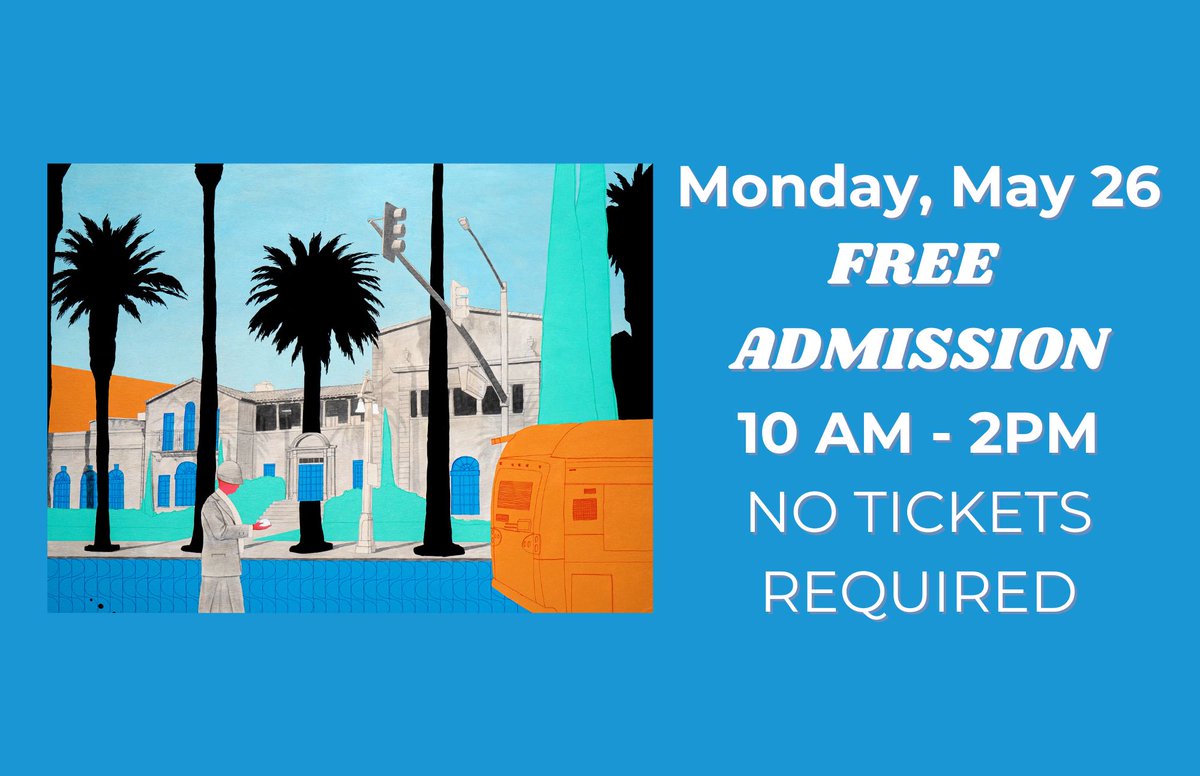 The Cheech Marin Center for Chicano Art &amp; Culture and Riverside Art Museum will be open with special hours on Monday, May 26. Admission is free.

10 AM - 2 PM

No tickets required for admission. 
#Riverside #VisitRiverside