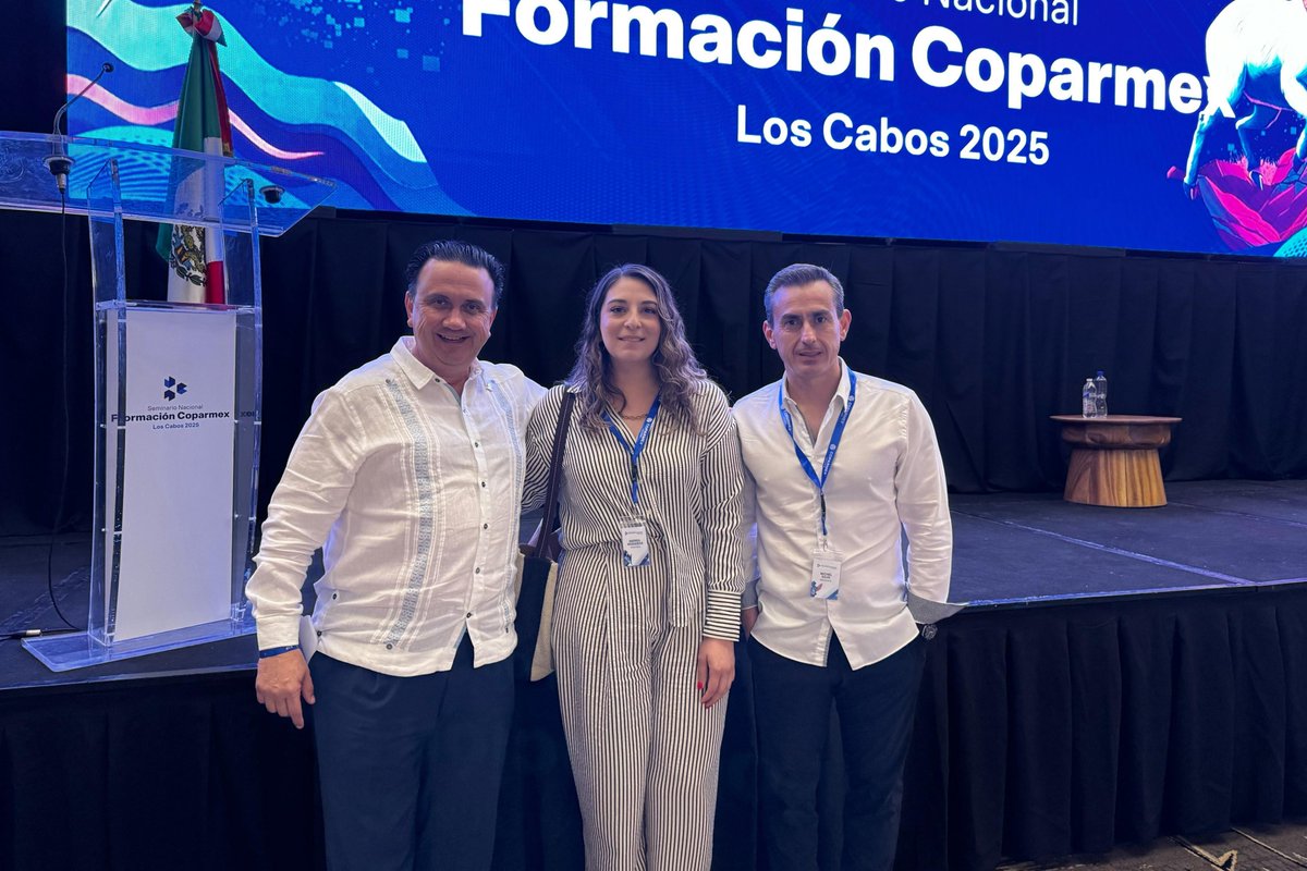 CoparmexZMLeon's tweet photo. 💡Durante esta semana participamos en el Seminario Nacional de Formación Coparmex 2025 con sede en Los Cabos.

Analizamos los grandes retos y oportunidades que enfrenta México en materia de MIPYMES, economía, política, justicia, innovación y más; reafirmando nuestro compromiso con el país.

✨ ¡Gracias @Coparmex  por un seminario que inspira a seguir construyendo un futuro mejor y transformador! 🙌

#UnaSolaCoparmexUnSoloMéxico