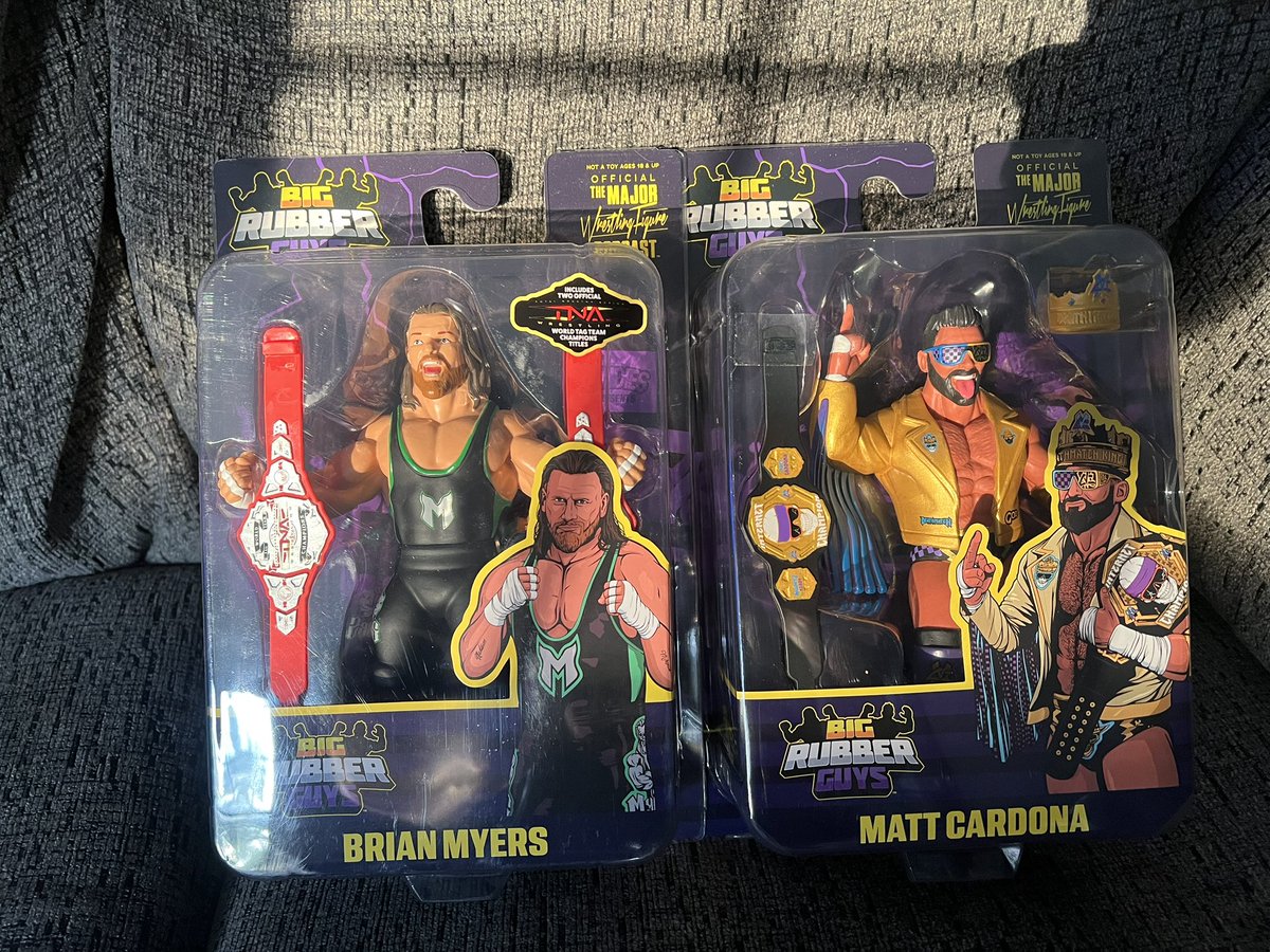 BigTicketBT095's tweet photo. As an early birthday present I got myself some big rubber guys. S/O to @MajorWFPod @Myers_Wrestling @TheMattCardona for everything. Think it’s time to join the patreon. 🔥 https://t.co/uE8yG3rD8Z