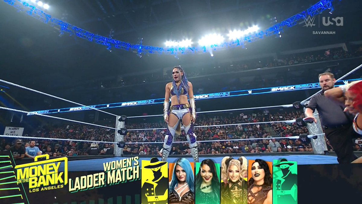 TOXlCATTRACTlON's tweet image. Sasha Banks, AJ Lee, Alexa Bliss, and Chyna have all officially qualified for the money in the bank ladder match!!