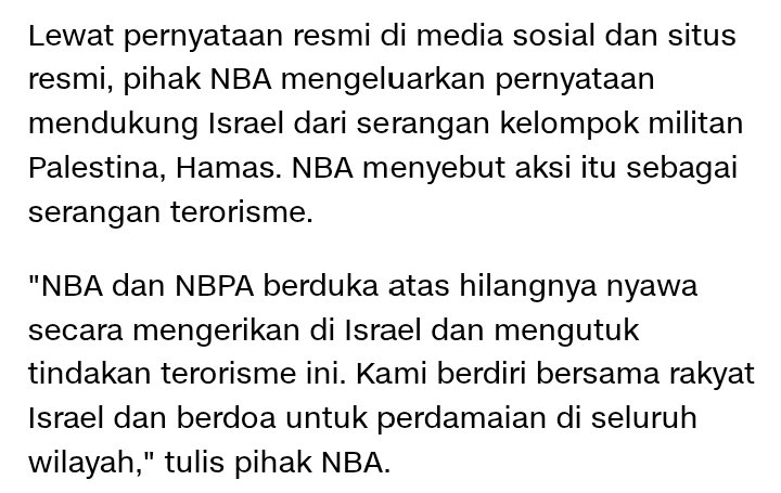 luvranhee's tweet image. FYI
NBA is Zionist, mereka terang-terangan dukung israhell 🖕
Coba kalian baca statement mereka, sakit bgt hati gue 💔