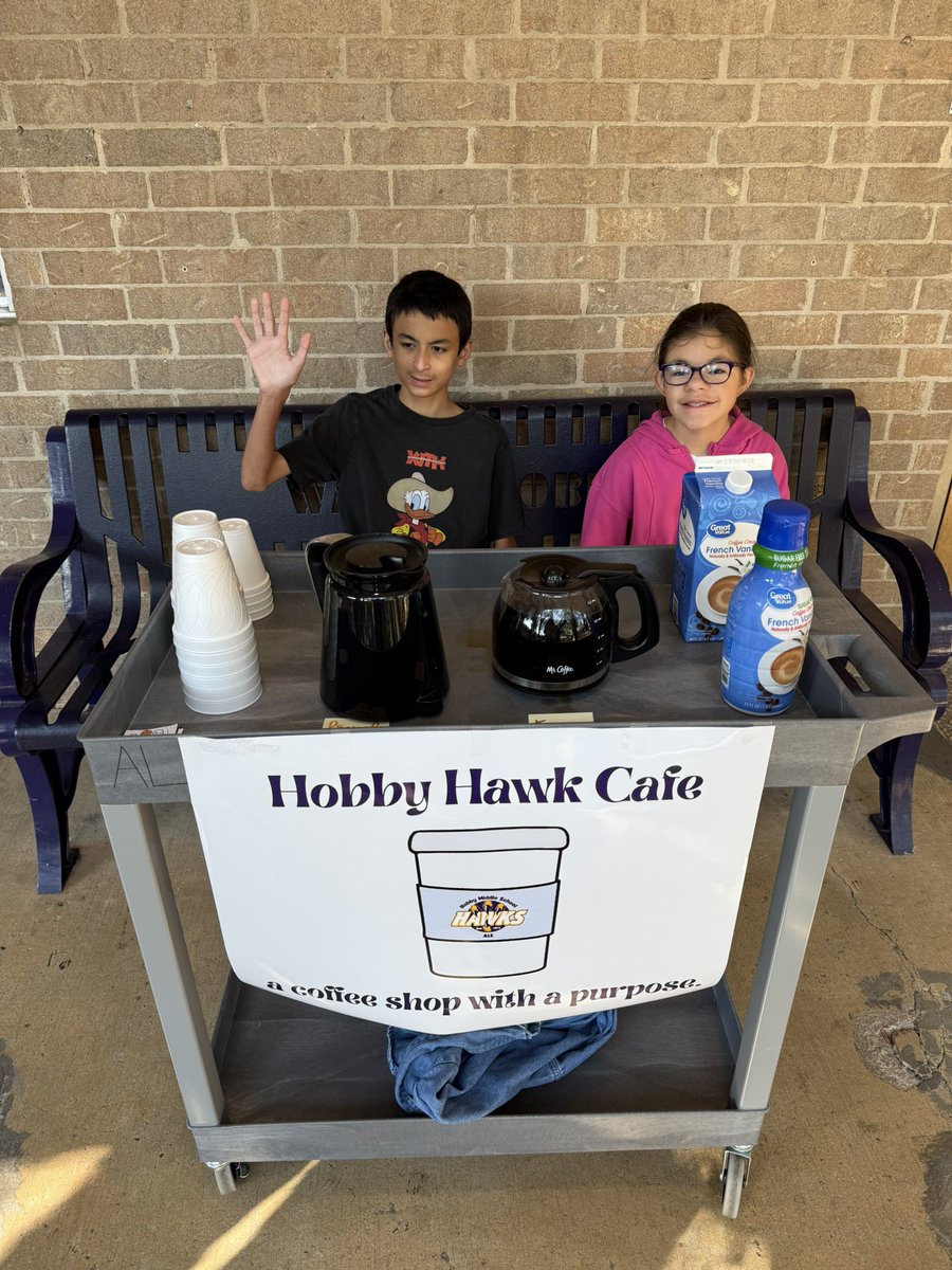 Our baristas are sad to say "see ya later" to the Hobby Hawk Café but they were excited to serve free coffee to our teachers today to celebrate the last Friday of the school year!