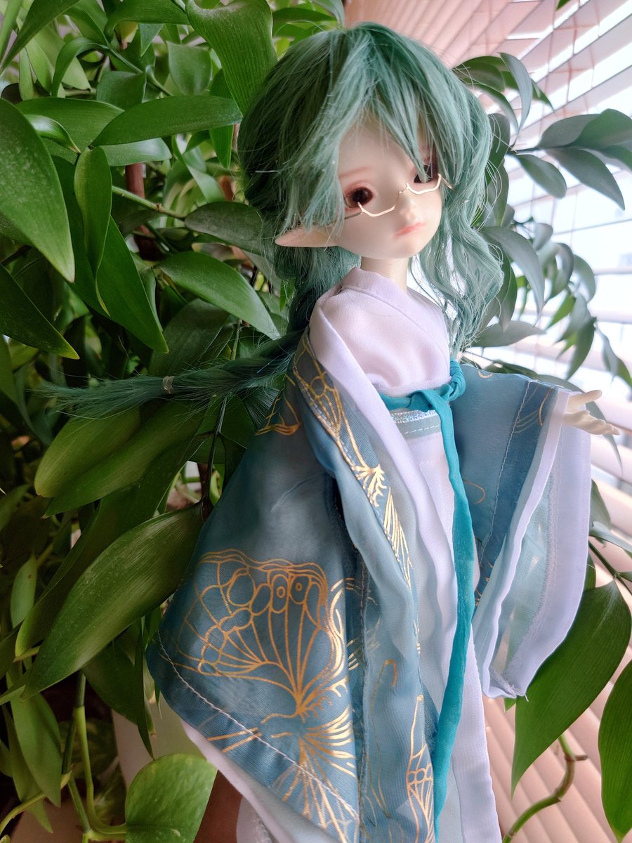 eisheilige19's tweet photo. 愛息子に推しのコスプレもどき、進捗。衣装ざっと着せただけです💦漢服ゲット。眼鏡は小さいので作る予定。そして愛娘のすやとの身長差諸々見ていてふと、すやにもコスプレもどきをさせたくなってます。もちろん、あの子のコスもどき🥥紫のウィッグ探します…✨️
#dollzone #ayodoll #littlerain https://t.co/Qan5Sy9GFD