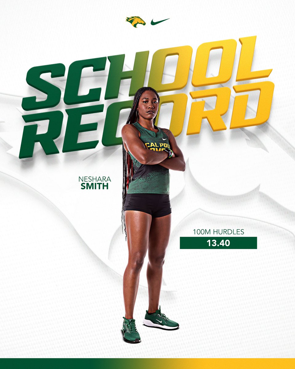 SCHOOL RECORD‼️

Neshara Smith of @cppxctf took down a 36 year old school record in the 100m Hurdles with a time of 13:40!

#WeAreCPP