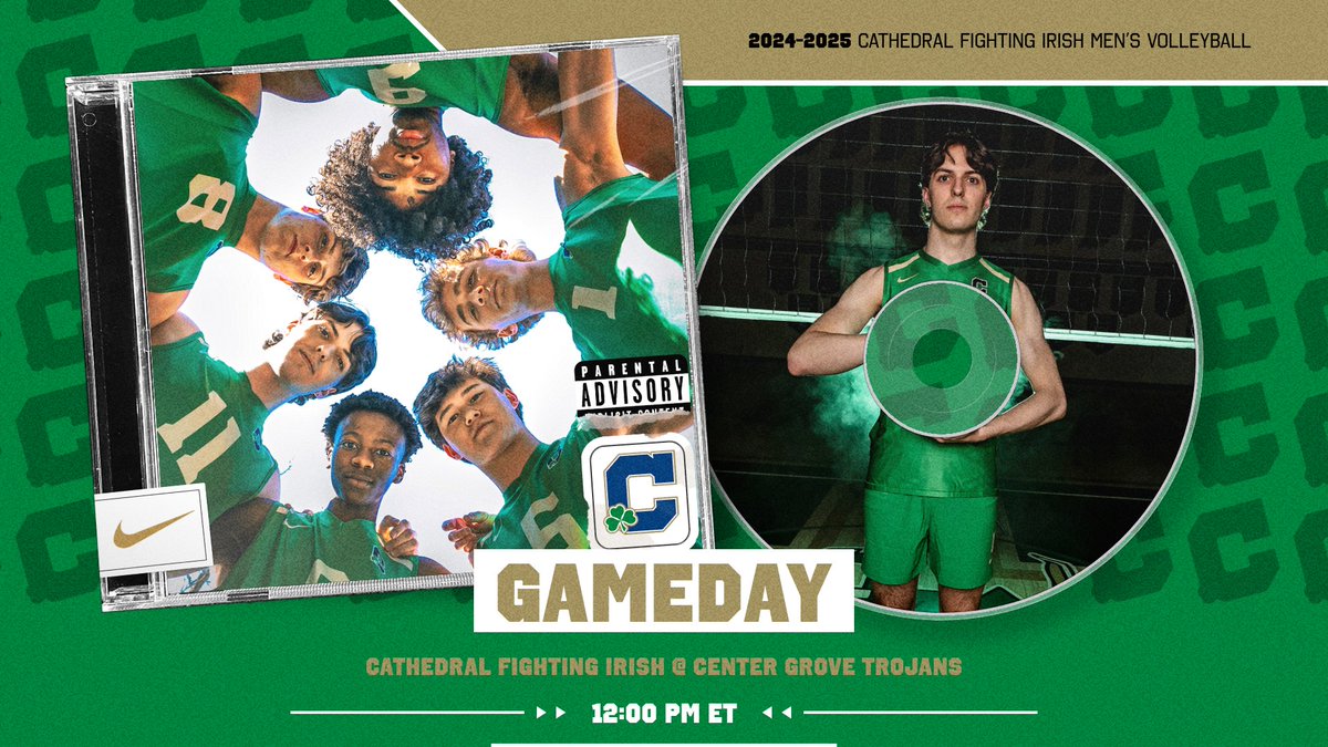 🏐☘️The Cathedral Irish’s postseason journey continues Saturday at Center Grove at 12:00 PM #GoIrish☘️🏐