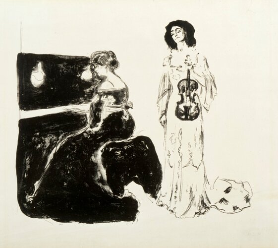Violin Concert (Eva Mudocci and Bella Edvards), 1903 #artbots #munch