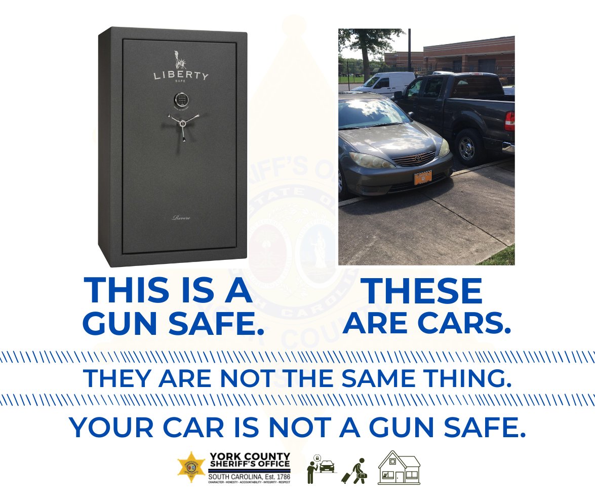 This is a friendly reminder to lock your cars tonight and take your valuables, especially firearms. Typically, thieves are looking for guns and quickly grab valuables. #YCSONews #YourCarIsNotAGunSafe