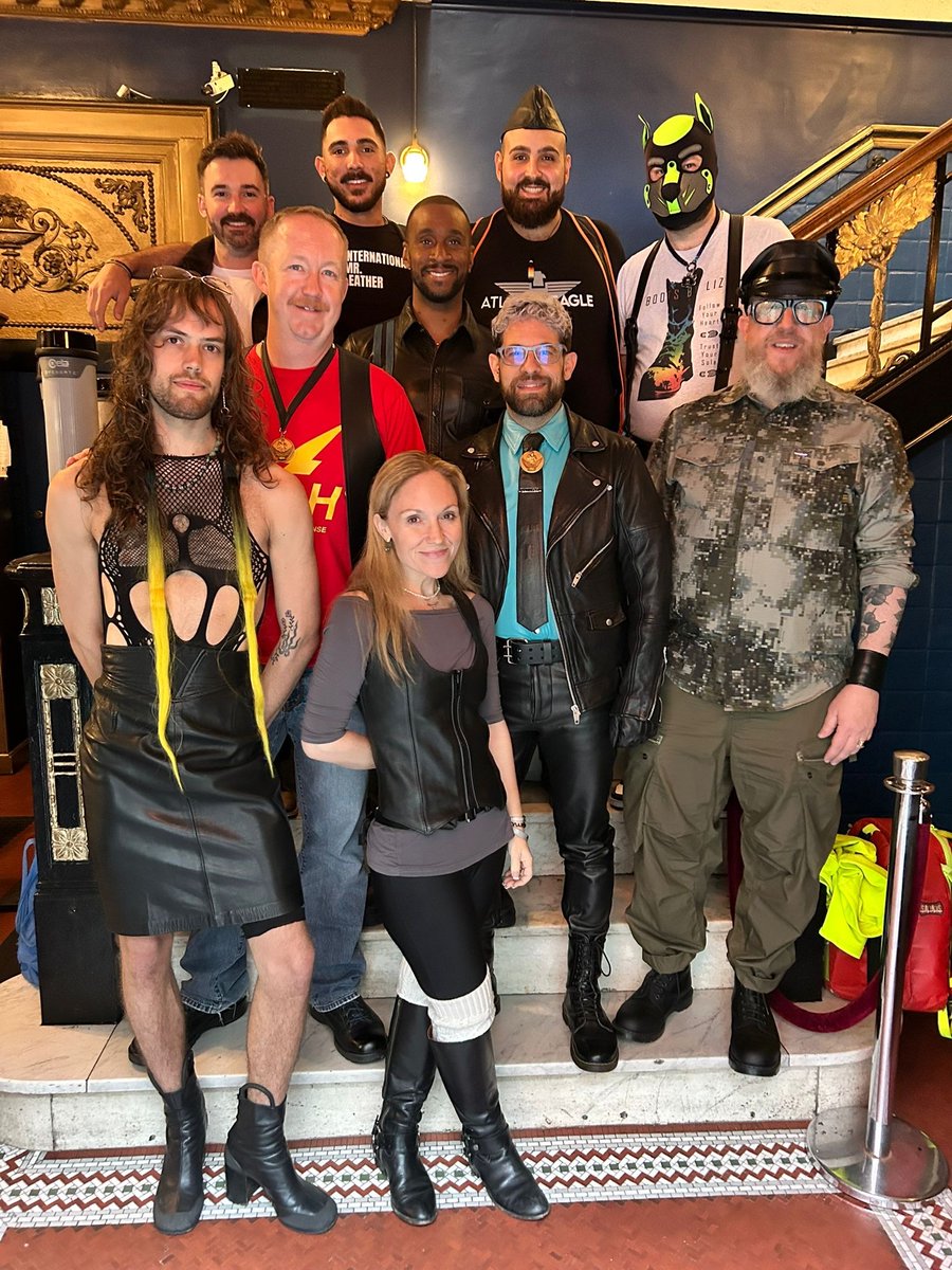 Behind every contestant is a circle of love, laughter, &amp; leather. This photo features some of the partners, sash wives, &amp; chosen family of the #IML2025 class—those whose support makes this stage possible. This one’s for those who hold us down &amp; lift us up #LeatherLove #SashFamily