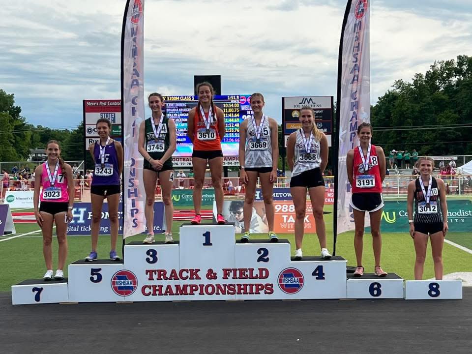 Ilene Limberg wins 3200m in 10:54.00.  Lowering her school record from 11:26.50
