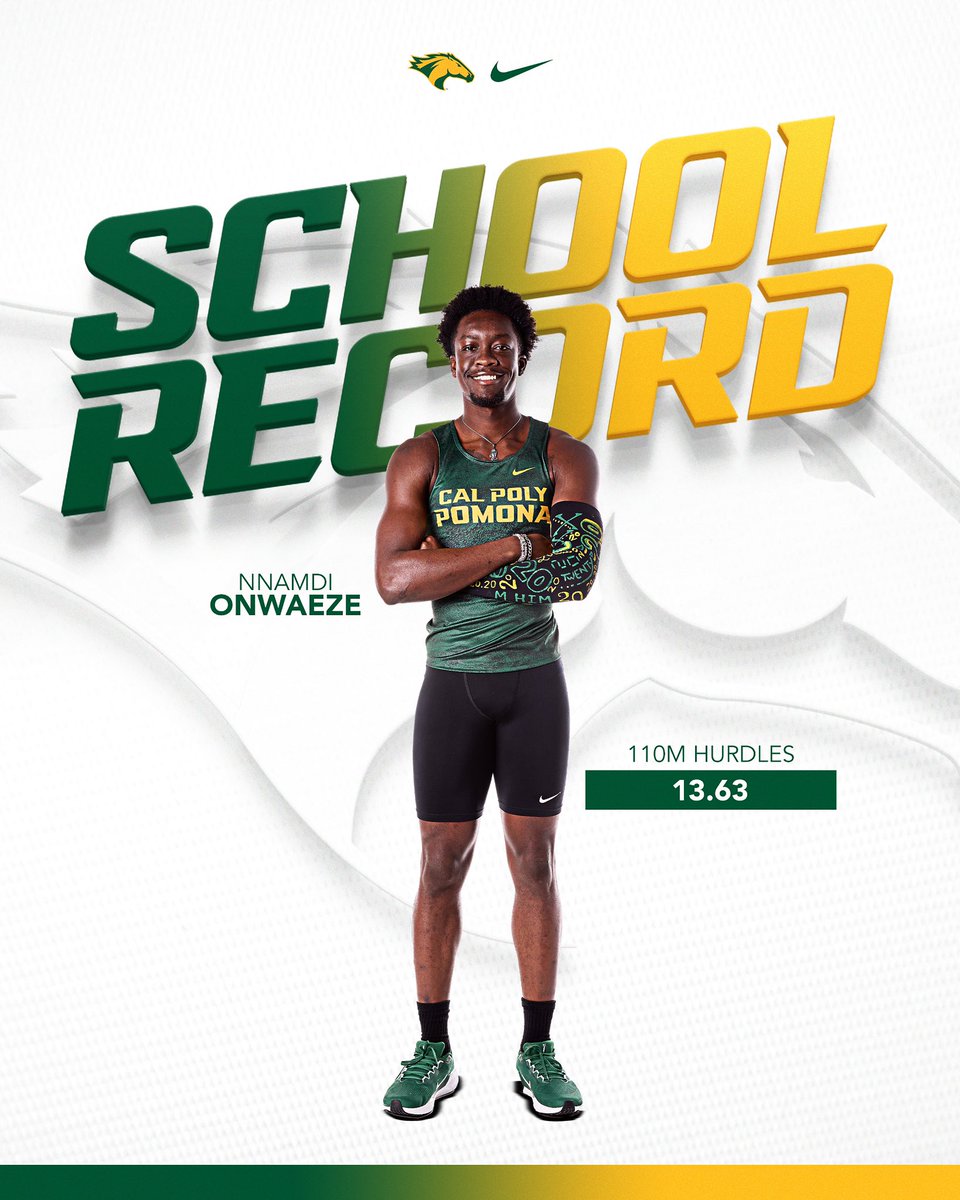 Cal Poly Pomona Broncos (@cppbroncos) on Twitter photo Another Record Claimed‼️
Nnamdi Onwaeze of <a href="/CPPxctf/">Cal Poly Pomona XC & Track</a> claimed the 110m Hurdles record with a time of 13.63!
#WeAreCPP Another Record Claimed‼️
Nnamdi Onwaeze of <a href="/CPPxctf/">Cal Poly Pomona XC & Track</a> claimed the 110m Hurdles record with a time of 13.63!
#WeAreCPP