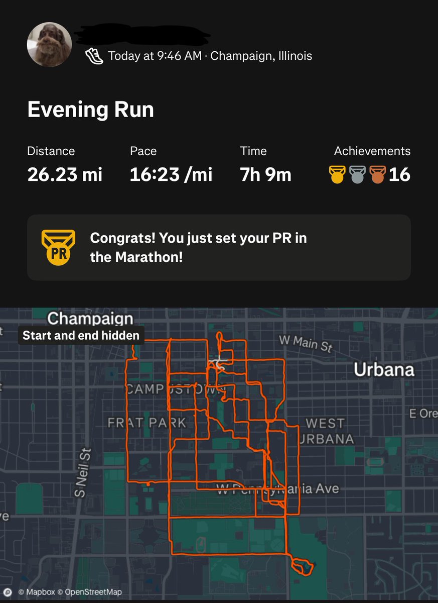 Ran my first marathon today with no training and never having run more than 3 miles before this.

The haters said I couldn’t do it, but love always wins.