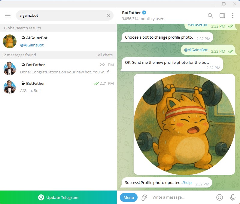UntrainedModel's tweet image. Starting AiGainz - AI Fitness Buddy Telegram bot

Want to try two things: community-driven development + no-UI apps.

Building AiGainz - an AI fitness buddy that lives entirely in Telegram. Just chat, no interface needed.

Tech stack:

Python wrapper for everything…