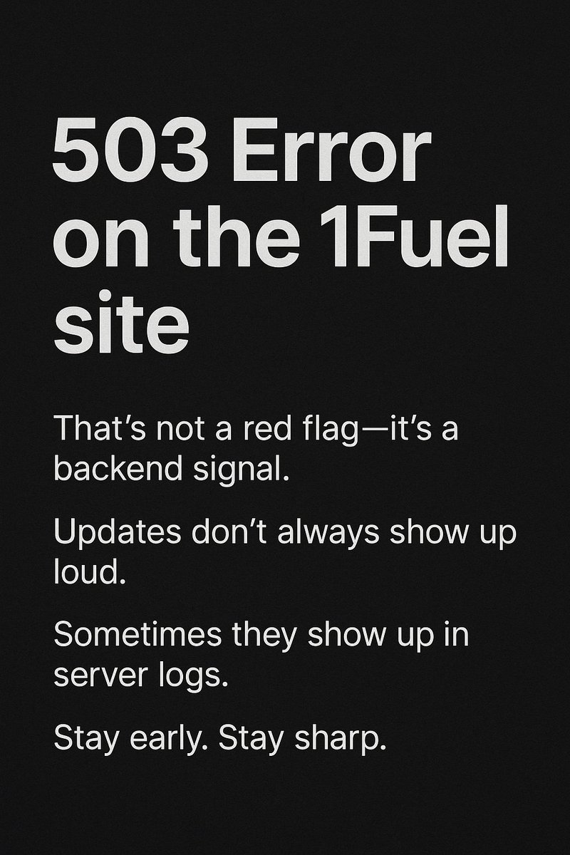 TheKen47243's tweet photo. 503 error showing on 1Fuel?
That’s not failure—it’s quiet progress.
Those building early in Web3 will lead the wave.
Patience now, gains later.
#1Fuel #CryptoAfrica #Web3Nigeria #DeFiAfrica https://t.co/nCUc9Ndmsh