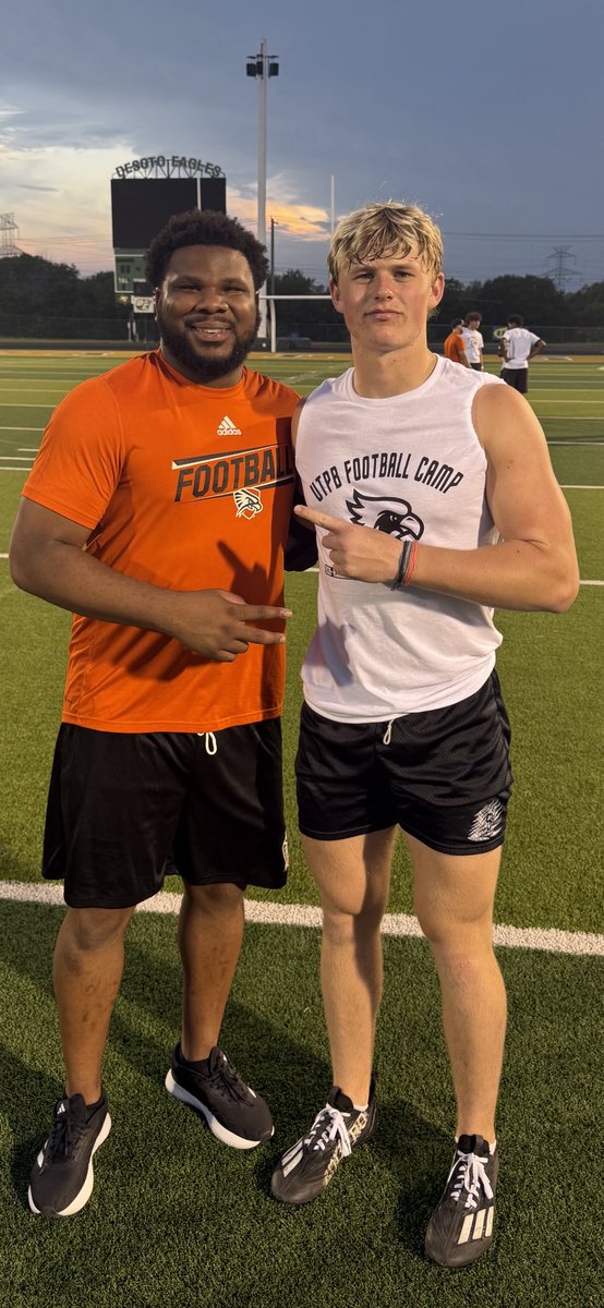 Thanks ⁦⁦<a href="/CoachJm0/">Coach Jmo</a>⁩ and ⁦<a href="/CoachShaw_Jake/">Jake Shaw</a>⁩ and ⁦<a href="/UTPBFootball/">UTPB Football</a>⁩  had fun competing and showing  my progress  ⁦<a href="/PineFootball/">Springtown Football</a>⁩