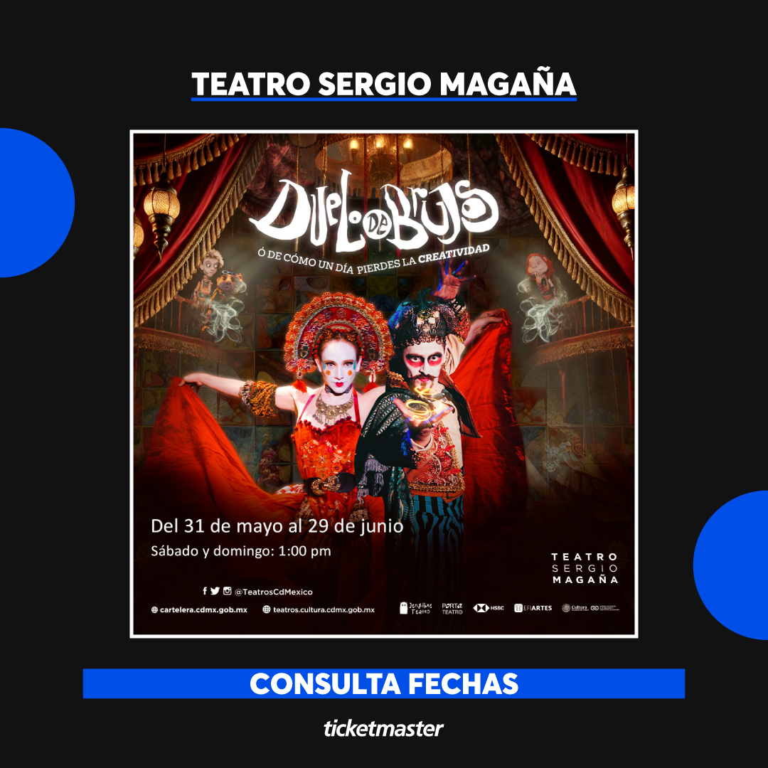 ¿Qué pasa cuando dos brujos compiten por ser el más ingenioso en un mundo donde la creatividad es más fuerte que cualquier hechizo? Descúbrelo en Duelo de brujos 🧙‍♂️🎶✨⁣
 ⁣
Consulta fechas en el #TeatroSergioMagaña y compra tus 🎟️🎟️ desde tu celular aquí 👇