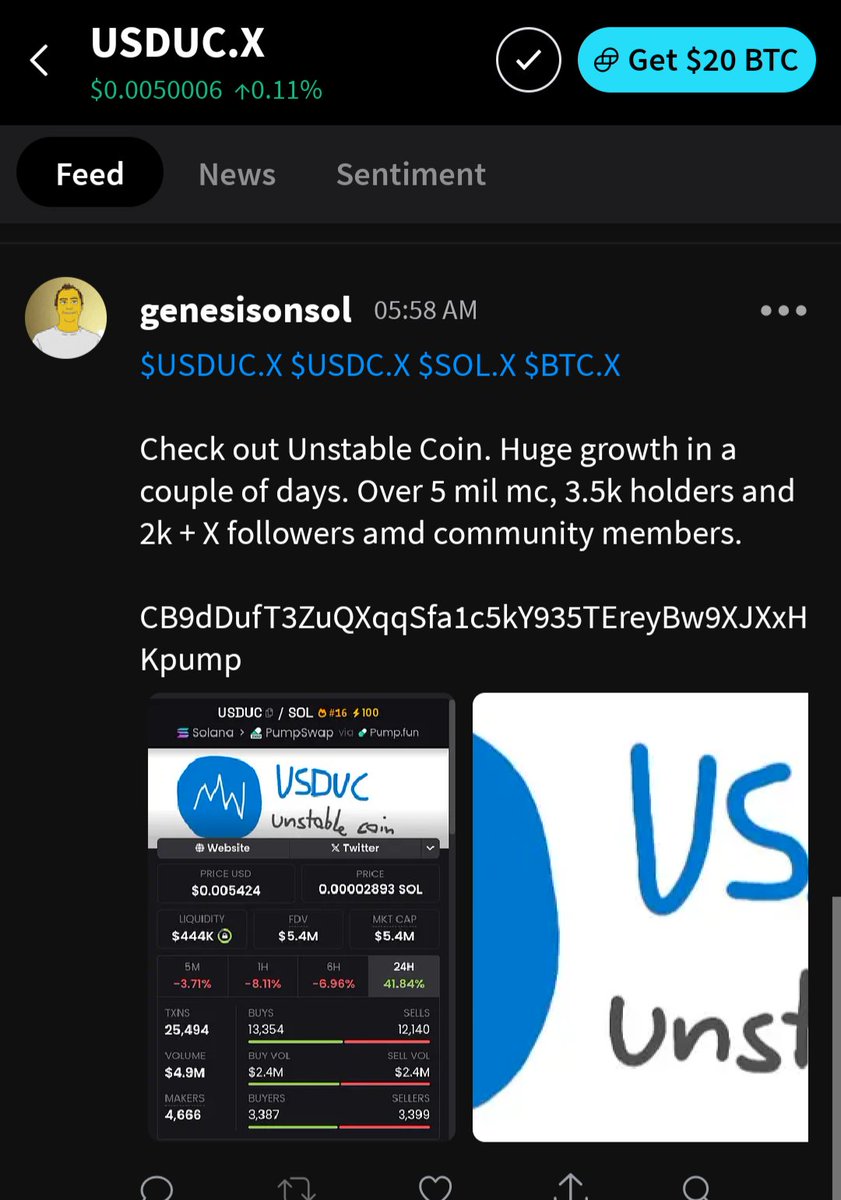 m1k3sol's tweet photo. Don't forget to join the board on @Stocktwits if you can. I've been shilling there as well on the BTC and Solana boards. 

https://t.co/RE8Ja7bAJJ

$USDUC 

CB9dDufT3ZuQXqqSfa1c5kY935TEreyBw9XJXxHKpump https://t.co/1EAfB3JAdf