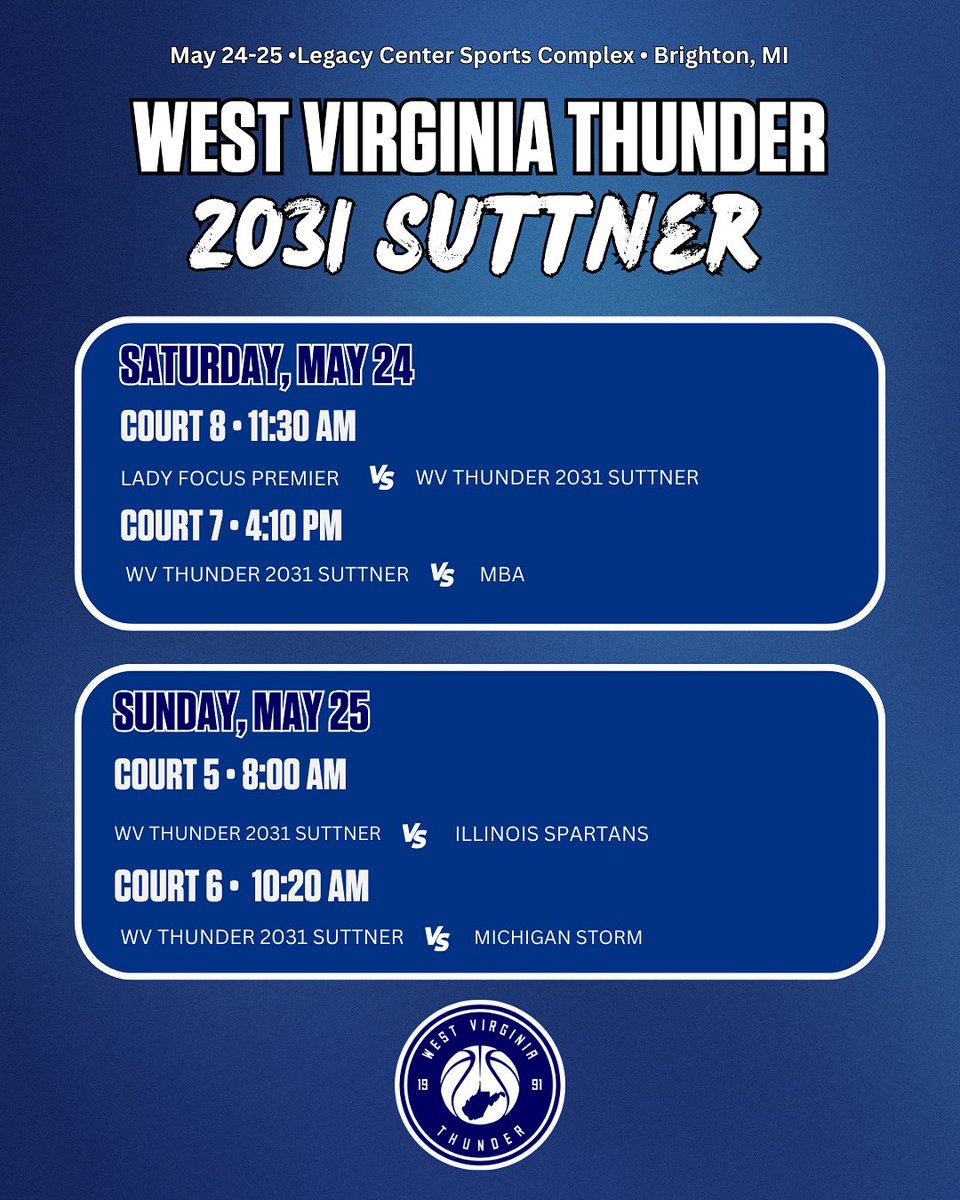 Weekend schedule for 31 Suttner !!🔵⚪️
