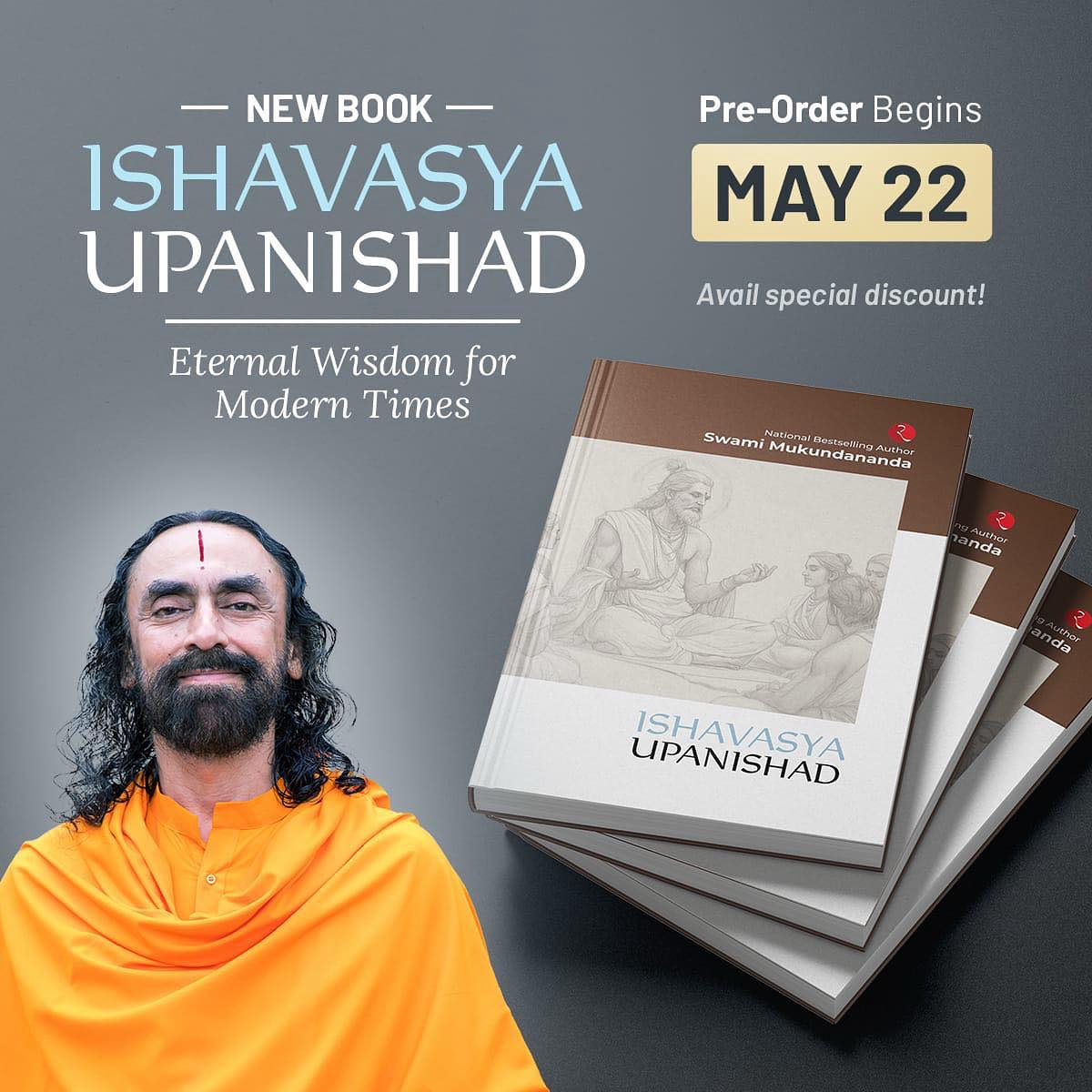 Swami Mukundananda (@sw_mukundananda) on Twitter photo Delighted to announce that my new book, Ishavasya Upanishad: Eternal Wisdom for Modern Times, published by <a href="/Rupa_Books/">Rupa Publications</a>, is now available for pre-order on Amazon.in! The book releases on May 26th.
📘 Pre-order (India only): bit.ly/3H1SiDG
#SwamiMukundananda Delighted to announce that my new book, Ishavasya Upanishad: Eternal Wisdom for Modern Times, published by <a href="/Rupa_Books/">Rupa Publications</a>, is now available for pre-order on Amazon.in! The book releases on May 26th.
📘 Pre-order (India only): bit.ly/3H1SiDG
#SwamiMukundananda