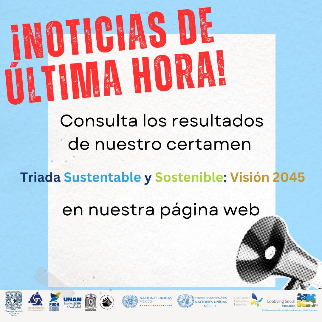 LobbyingSocial's tweet photo. 📢 ¡Disponibles los resultados del Certamen Triada Sustentable y Sostenible: Visión 2045! 🌱✨

🎓 +106 mil estudiantes impactados
📸 133 proyectos

https://t.co/8H0su9R3pc

#JuventudSustentable #Triada2045 #ODS #AgentesDeCambio

@ONUMX @PUDHUNAM https://t.co/zWki2E5ueb