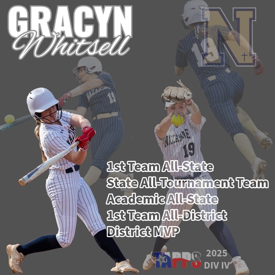 GracynWhitsell's tweet photo. Honored to receive this recognition.  Thank you to those who voted for me. Thank you to my coaches and teammates. Guess this puts a 🎀 on my last 🥎 season and high school career at @NCA_Softball. Next ➡️#BoltsUp ⚡️ https://t.co/eWO7ZHRAm2