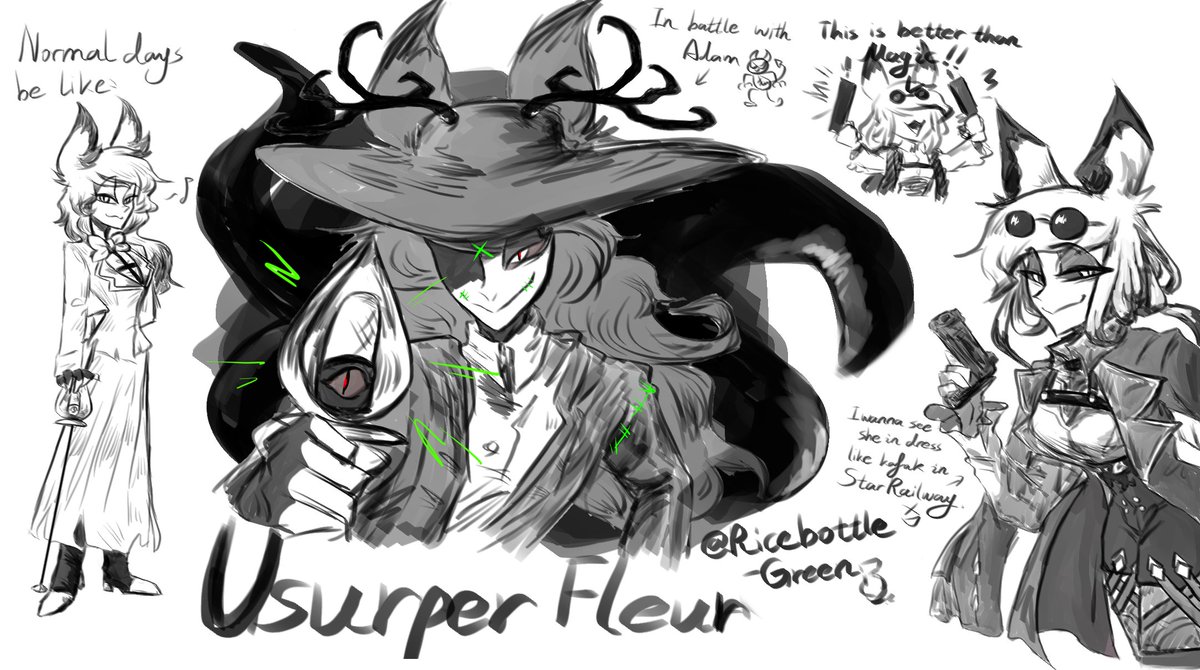 Here's a beautiful fanart one of my readers made for my fic "Usurper Fleur" on #AO3
Ala looks so badass 💘
Art by Ricebottle (you can find them on Lofter)
#FemaleAlastor #appleradio #radioapple #LuciferxAlastor