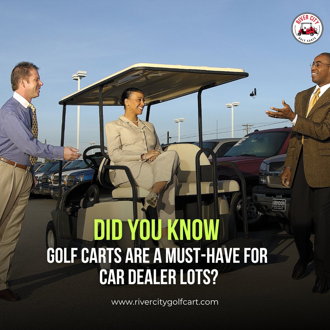 CartsRiver's tweet photo. Golf carts are a game-changer for car dealer lots!

They’re perfect for:

Transporting customers across large lots.
Moving inventory efficiently.
Enhancing the customer experience.

Upgrade your dealership with a reliable golf cart today! 

#CarDealershipLife #EfficientTransport https://t.co/hPZkexw6Vs