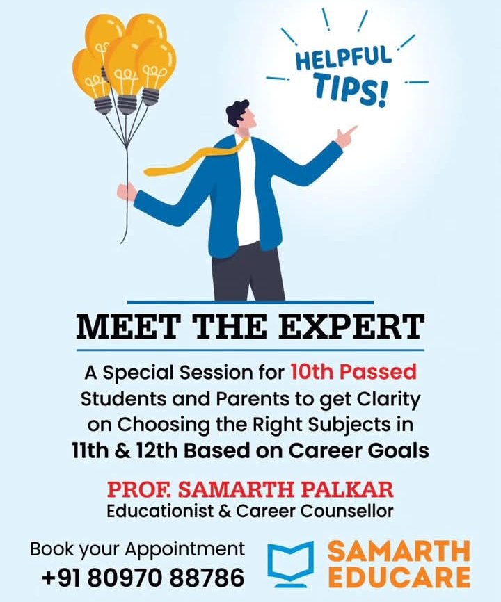 madhav_ghodekar's tweet photo. Meet the Expert – A Special Session for #Parents &amp; #Students
1) Get Clarity on Choosing the Right Subjects in 11th &amp; 12th Based on #Career_Goals
2) Know How to Select the Ideal College While Filling the #Admission Form https://t.co/9DXLesDq2q