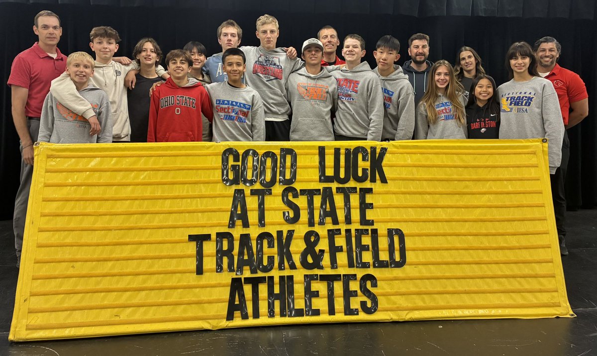 Best of luck to our athletes and coaches at this weekend’s <a href="/IESA_IL/">IESA</a> State Track Meet!!