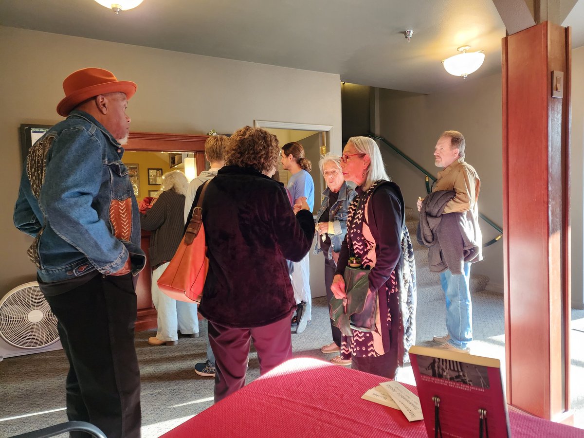 Big crowd at the Town Hall Theatre for a screening of Nobuko Miyamoto's "A Song in Movement"!