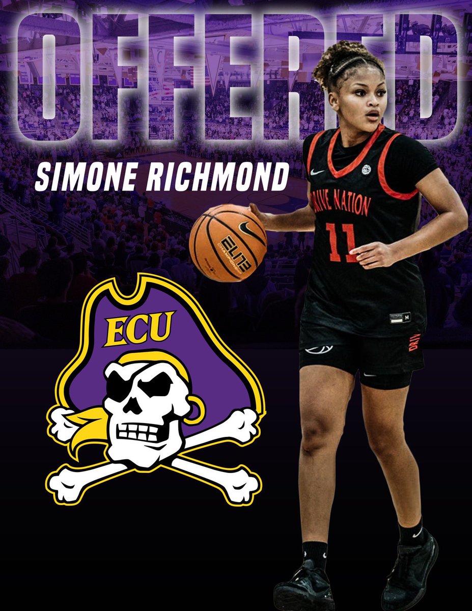 Simone Richmond (@simone_2026) on Twitter photo Humbled to receive an offer to play <a href="/ECUWBB/">East Carolina Women’s Basketball</a> 💜💛 Thank you <a href="/WBBCoachT/">T. Holmes</a> for the confidence and continued motivation! #piratenation <a href="/Allen_GBB/">Allen Lady Eagles Basketball</a> <a href="/LadyDriveNation/">LADY DRIVE NATION</a> Humbled to receive an offer to play <a href="/ECUWBB/">East Carolina Women’s Basketball</a> 💜💛 Thank you <a href="/WBBCoachT/">T. Holmes</a> for the confidence and continued motivation! #piratenation <a href="/Allen_GBB/">Allen Lady Eagles Basketball</a> <a href="/LadyDriveNation/">LADY DRIVE NATION</a>