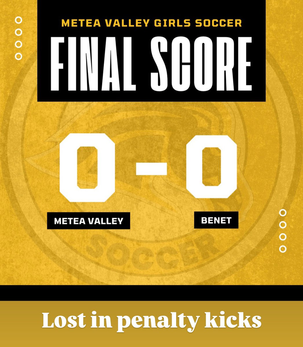 Metea Girls Soccer (@meteagirlssoc) on Twitter photo Varsity season ends with a loss in penalties to Benet. Congrats to Benet on their regional title. Sad to be done coaching such a great group of girls! Proud of every single one of them. <a href="/MeteaBoosters/">Metea Boosters</a> <a href="/MeteaAthletics/">Metea Athletics</a> Varsity season ends with a loss in penalties to Benet. Congrats to Benet on their regional title. Sad to be done coaching such a great group of girls! Proud of every single one of them. <a href="/MeteaBoosters/">Metea Boosters</a> <a href="/MeteaAthletics/">Metea Athletics</a>