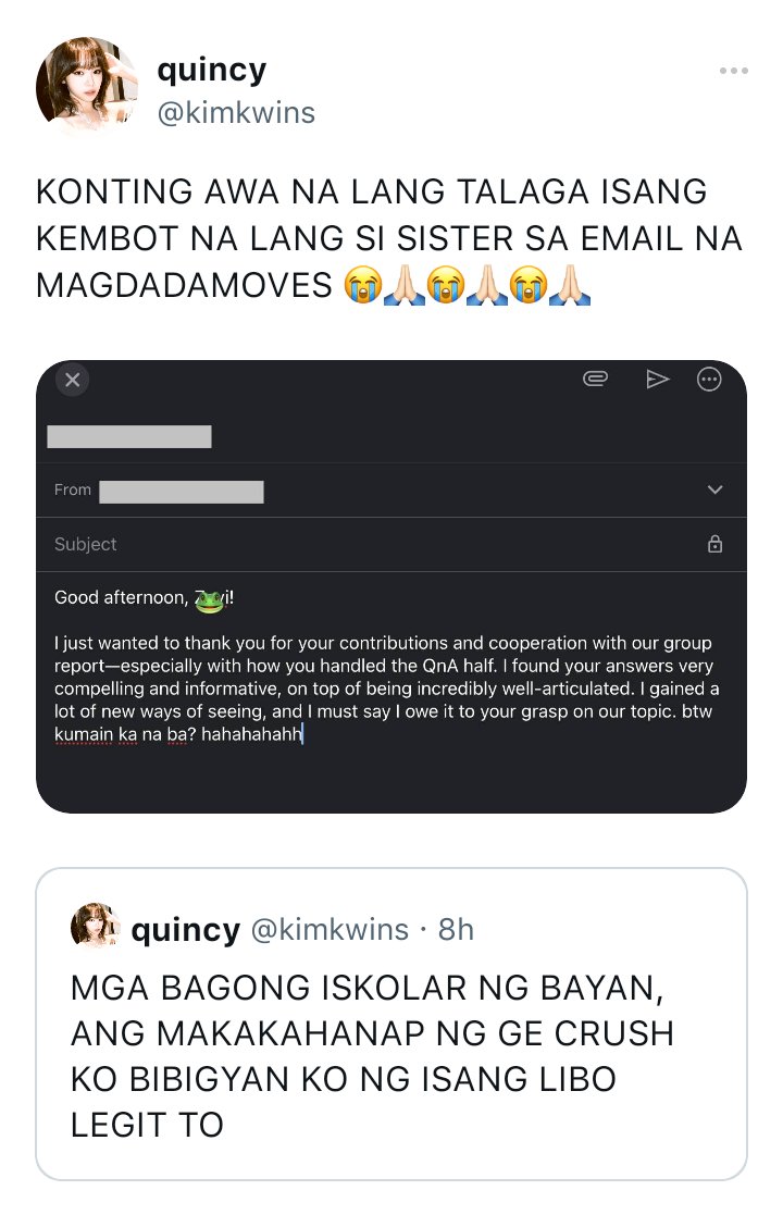 mingfic's tweet image. “ lf: pretty girl ”
— a #2kim oneshot au

what started out as a happy crush from her philosophy class turns into borderline obsession, and quincy (cw) is more than willing to fall right into it.

the only problem is she canʼt seem to find her—zevi (mj)—anywhere.