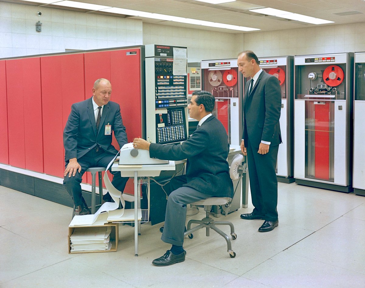 IBM 7040 computer system at NASA's Ames Research Center, 1966.