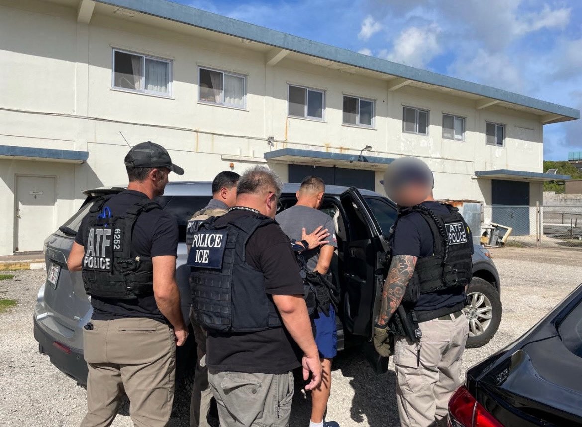 During May 12-16, 2025, HSI Guam, HSI Saipan, ICE-Enforcement and Removal Operations and federal partners from FBI, DEA, and ATF conducted operations leading to the arrest of 11 illegal aliens from Korea, China and the Philippines. <a href="/HSI_HQ/">Homeland Security Investigations</a>