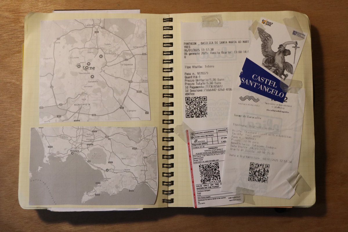 archstudent47's tweet photo. ヨーロッパ旅の集積
現地の切符やチケットをペタペタ貼っていくトラベルノート
記憶に残すことは形に遺すことなのかなって https://t.co/uJGUpo7d8W