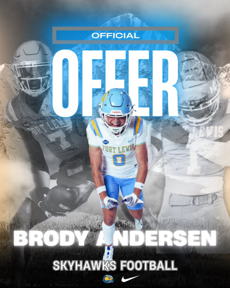 Brody Andersen (@brody_andersen3) on Twitter photo After a great conversation with <a href="/TheCoach7Bible/">Jordan Bible</a> I am blessed to receive another offer to play at Fort Lewis College <a href="/litten_andy/">Andy Litten</a> <a href="/MVToro_Football/">Toro Nation</a> <a href="/Sub0_Athletics/">Sub Zero Athletics</a> After a great conversation with <a href="/TheCoach7Bible/">Jordan Bible</a> I am blessed to receive another offer to play at Fort Lewis College <a href="/litten_andy/">Andy Litten</a> <a href="/MVToro_Football/">Toro Nation</a> <a href="/Sub0_Athletics/">Sub Zero Athletics</a>