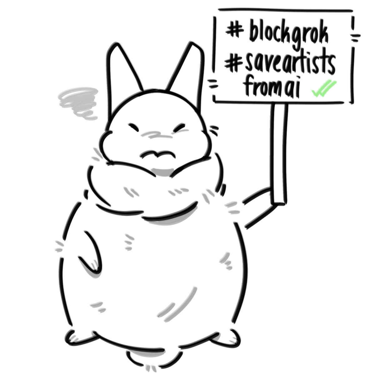 femtena's tweet image. gubby supports all artists!!! (excluding AI artists.)
gubby hates AI..
#blockgrok #saveartistsfromai #gubby