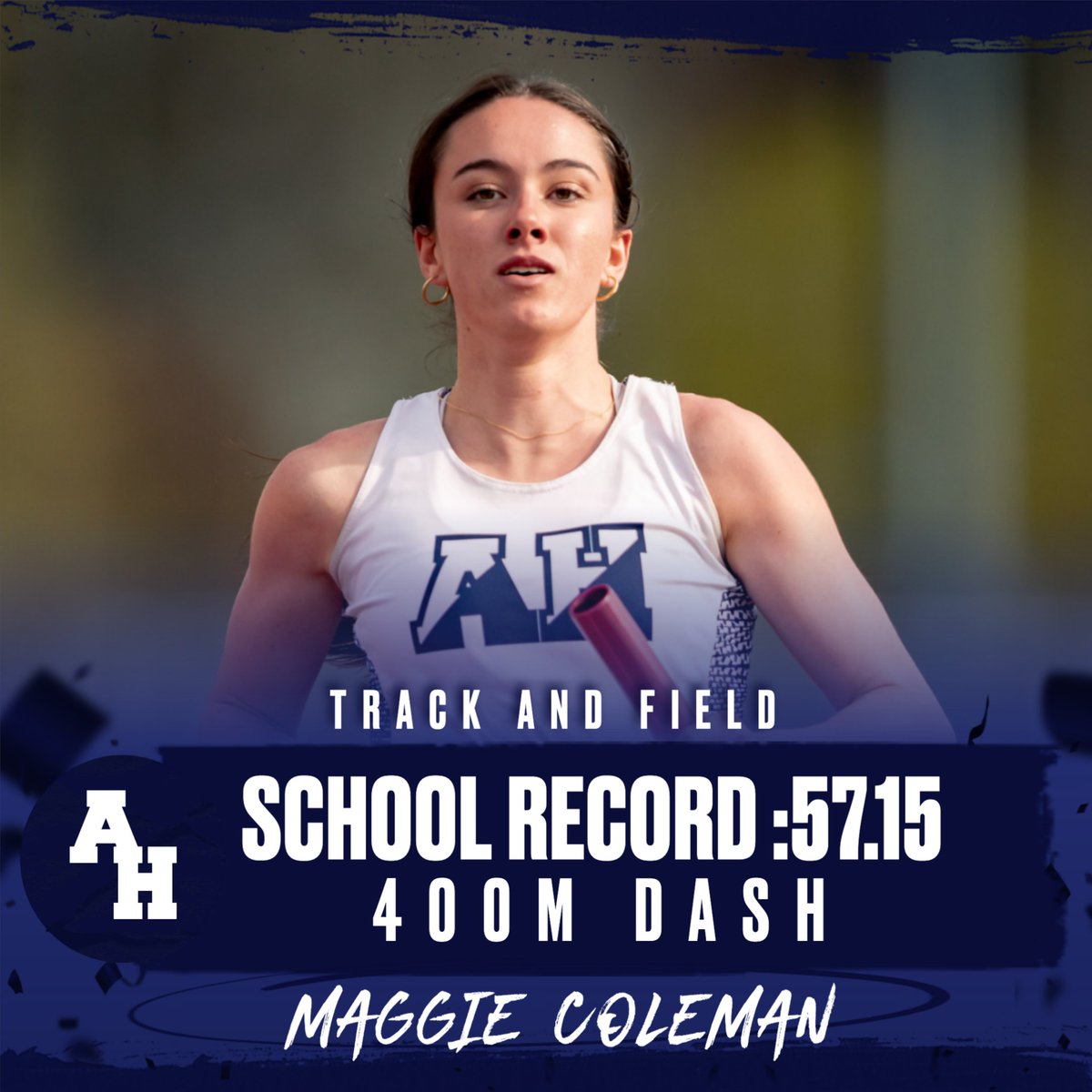 SCHOOL RECORD - TRACK: Congratulations to Maggie Coleman '25 who broke a 27-year-old record in the 400m dash at today's PIAA State Championships Day 1 set by Julie Nicholas (:57.43) in 1998! #CometProud