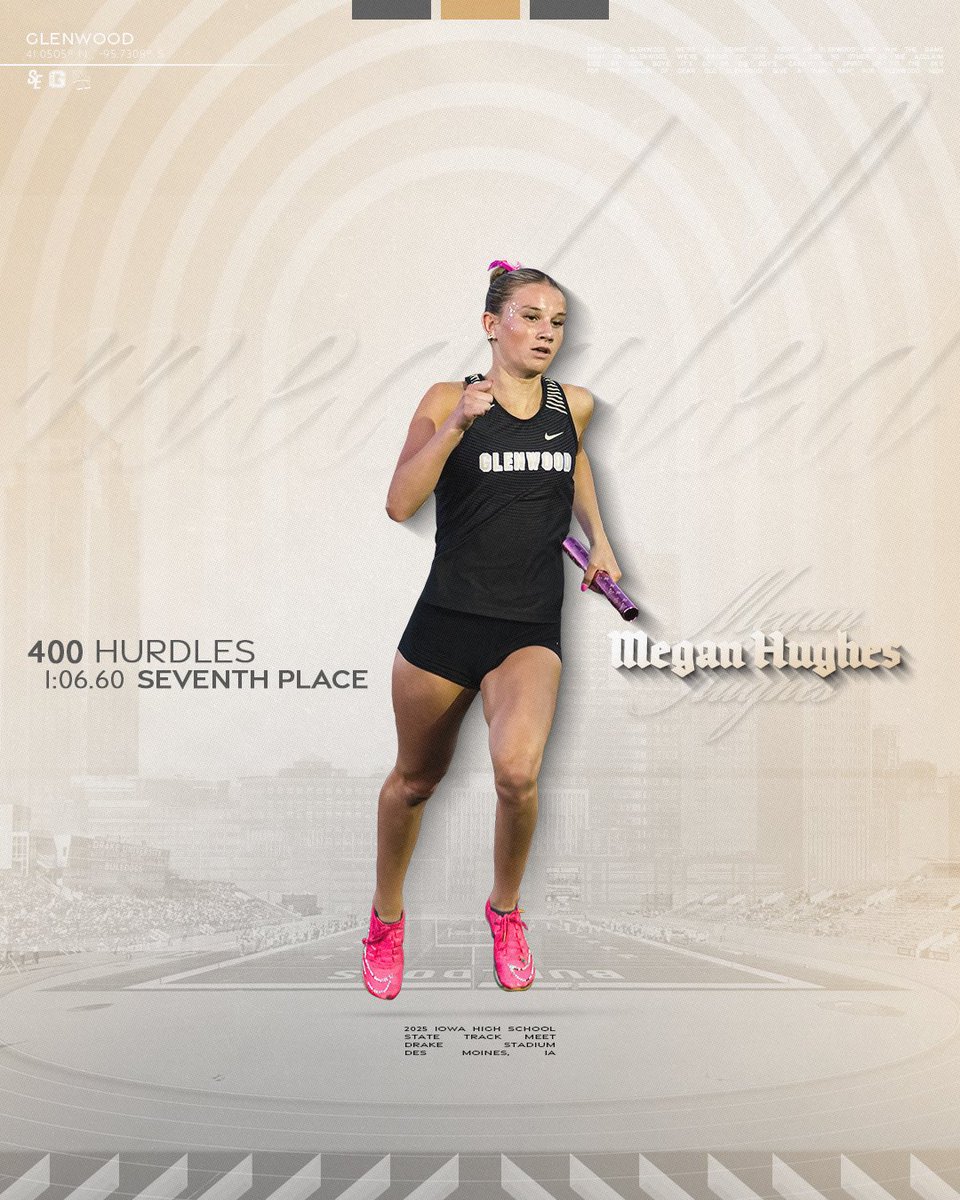 Glenwood Rams (@glenwoodrams) on Twitter photo Congratulations to <a href="/GCHSGTF/">Glenwood Girls Track & Field</a>’S Megan Hughes who finished 7th at today’s State Track Meet in the 400 hurdles! Congratulations to <a href="/GCHSGTF/">Glenwood Girls Track & Field</a>’S Megan Hughes who finished 7th at today’s State Track Meet in the 400 hurdles!
