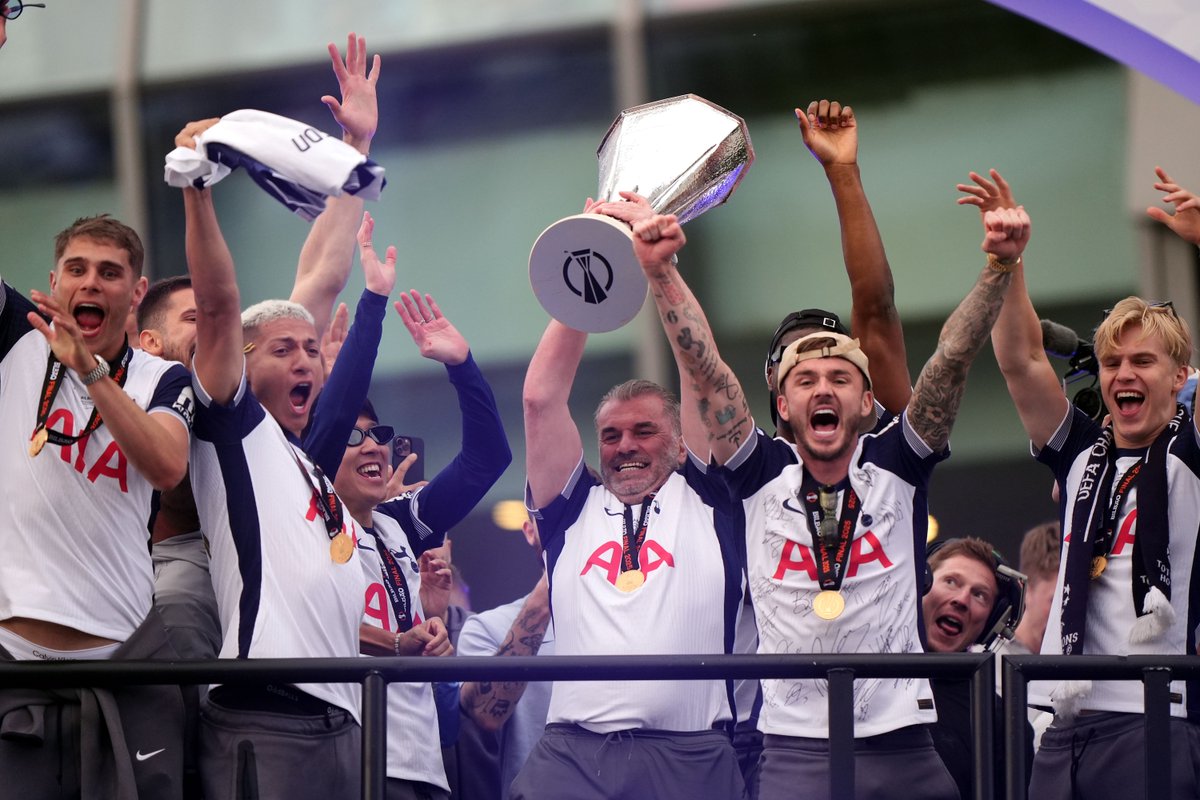 Ecstatic football fans waited 17 years for a piece of major silverware and on the picture perfect Friday afternoon in north London, their time had finally come, hailing Ange Postecoglou.

Video of Spurs' victory parade here 👉 bit.ly/4mwFOnW
