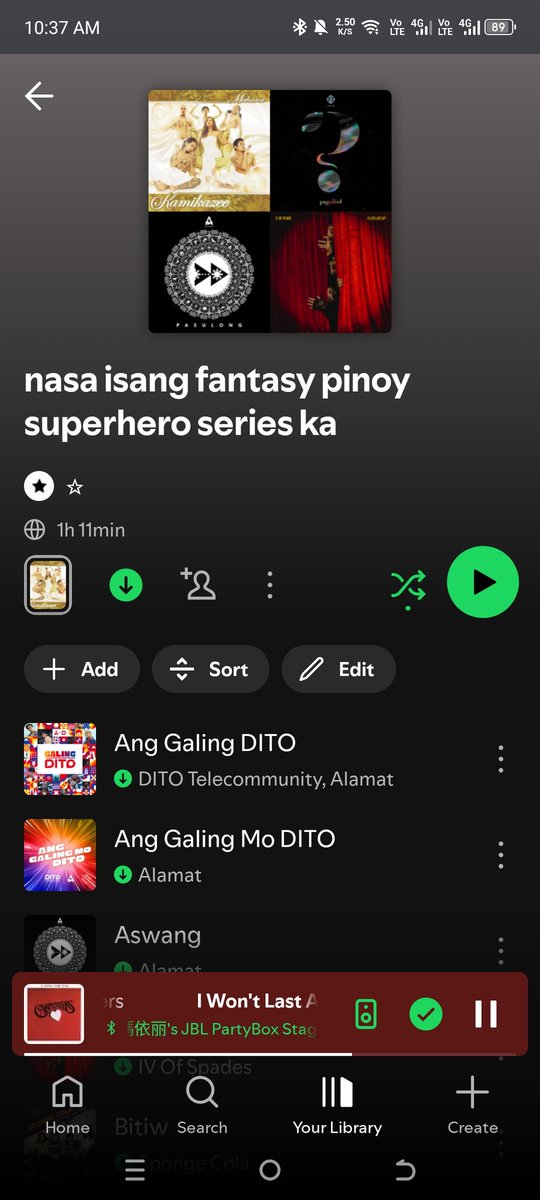Ang Galing Mo DITO is automatically added to my workout/feel good playlist AKA "nasa isang fantasy pinoy superhero series ka" playlist on Spotify 🤩❤💙💛

🔗: open.spotify.com/track/6aWcYAbJ…

#ALAMAT #GalingDITO #Palaro2025 #DITOwithALAMAT
#GalingDITOsaPalaro2025