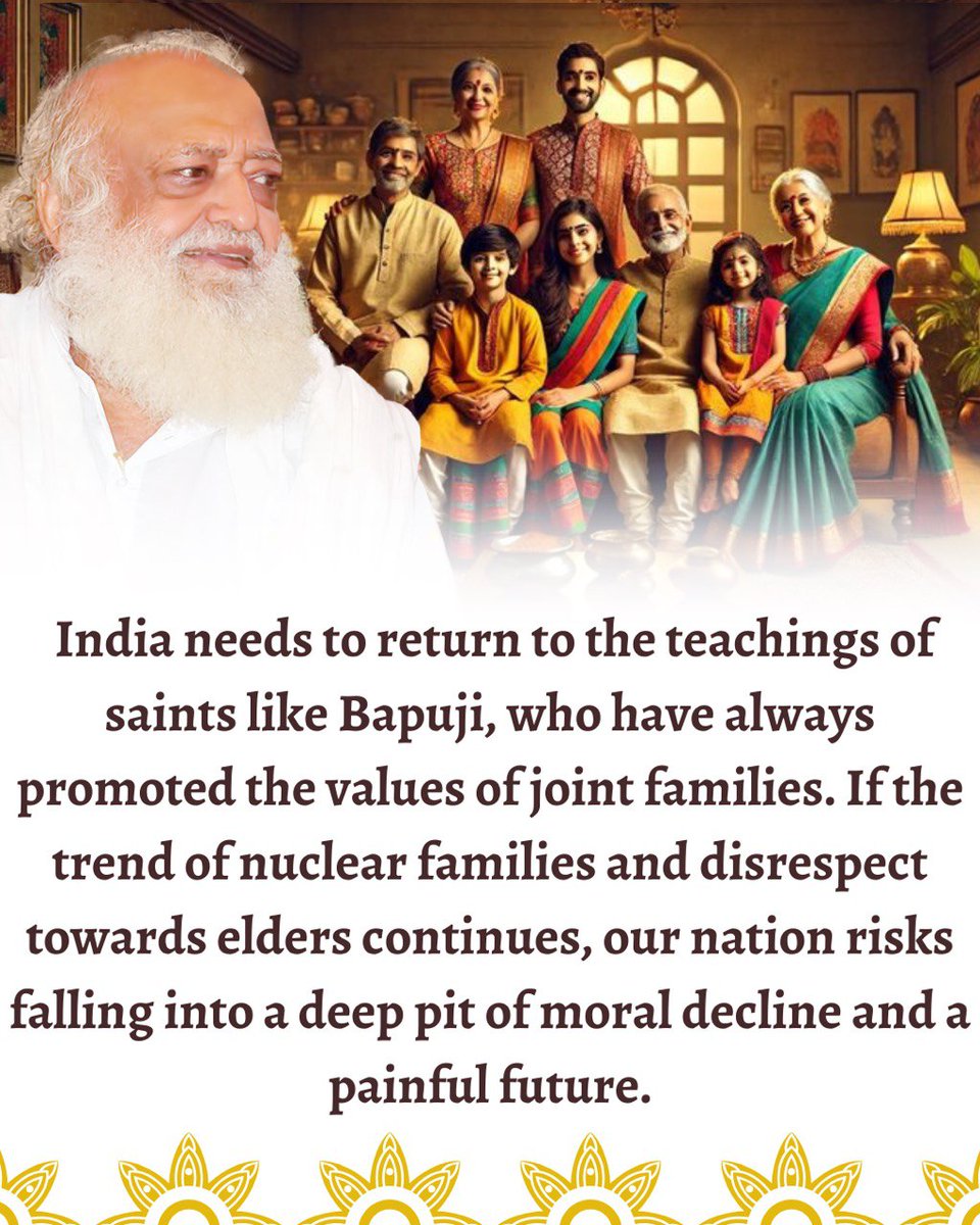 Sant Shri Asharamji Bapu ने Parents Worship Day का उपहार दिया। जिससे परिवार मे प्रेम बहुत बढ़ गया। 'मातृ-पितृ पूजन दिवस' जैसी पहल पारिवारिक रिश्तों और समाजिक मूल्यों को पुनर्जीवित करने का प्रयास करती हैं।
#FamilyValues
Respect Elders
Preserve Tradition
