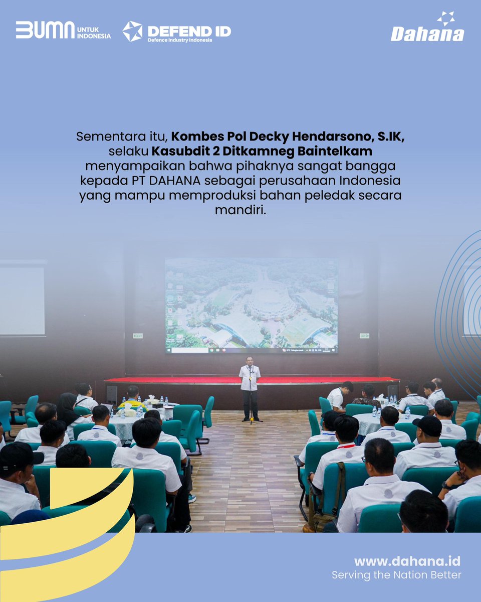 ptdahana's tweet image. Terima kasih atas kepercayaannya,
DAHANA siap terus berbagi pengetahuan dan solusi terbaik di bidang bahan peledak 🇮🇩.

#DAHANA #BaintelkamPolri #ExplosiveSolutions #SinergiUntukNegeri #KeamananDanKeselamatan #TotalExplosiveSolutions