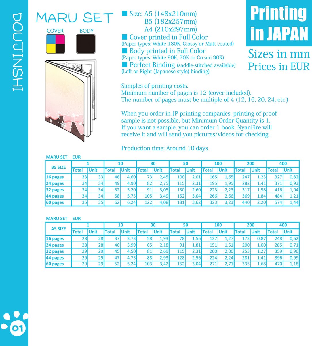 nyanfireJP's tweet photo. *New NYANFIRE Printing service catalog*
Hi there~🐾
Here's the new catalog for doujinshi and goods printing, in EU units (EUR, mm/cm)
Thread ⏬ https://t.co/ngT3IrA9ac