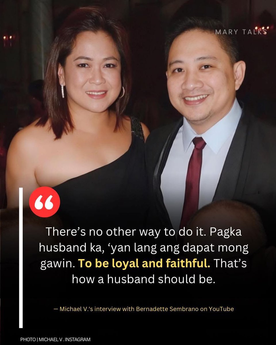 jelynjsingh's tweet image. To be loyal and faithful as per
Michael V, who have been married for 29years. To the man of the house, bear that in mind.  No one as fulfilling ur soul rather than satisfying ur lust or so.