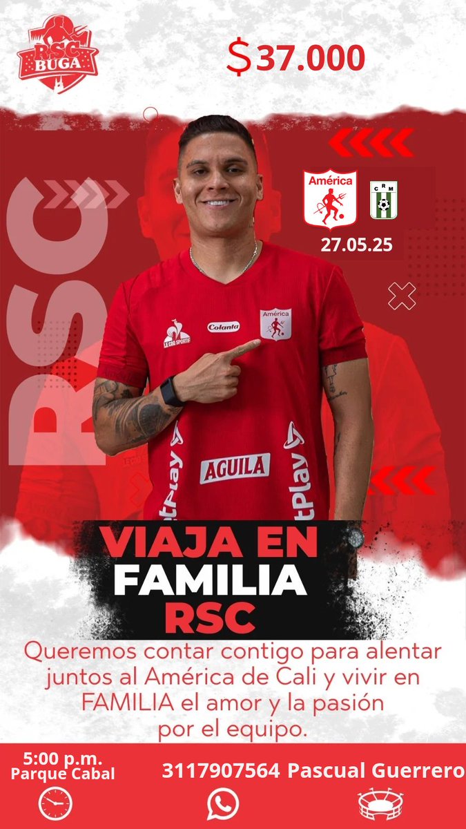 Nos vemos este domingo y el próximo martes para alentar al <a href="/AmericadeCali/">América de Cali</a> como lo hemos hecho estos 15 años de manera infaltable. 

Ayúdanos compartiendo la información. Vamos los diablos.