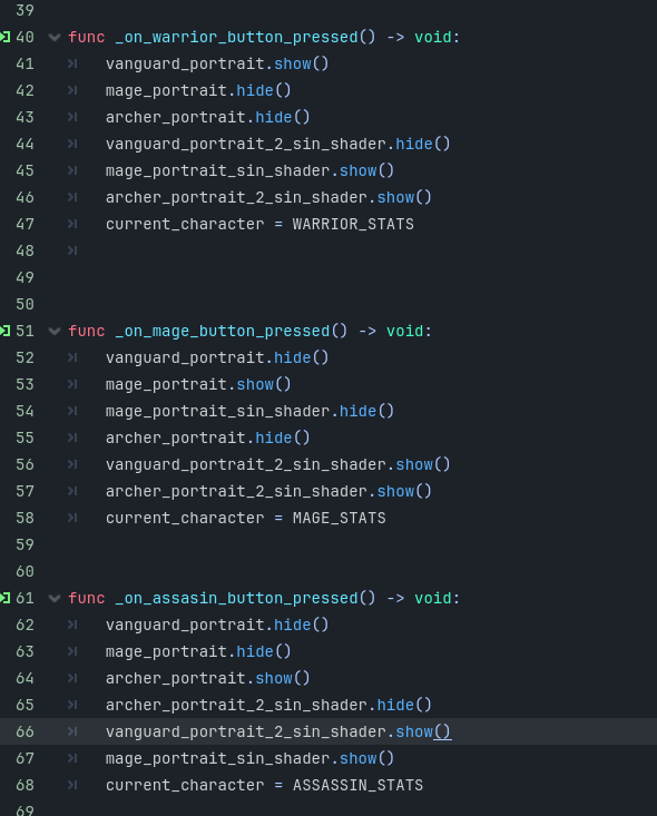 KOVyrelliaGame's tweet image. uno buscando como hacer para apagar o prender un shader, y viendo mil codigos diferentes, al final opte por lo mas sucio pero simple xD
tengo 2 sprites por cada arquetipo, uno con shader otro sin, y lo prendo y apago cuando necesito
de paso un poco de las graficas nuevas