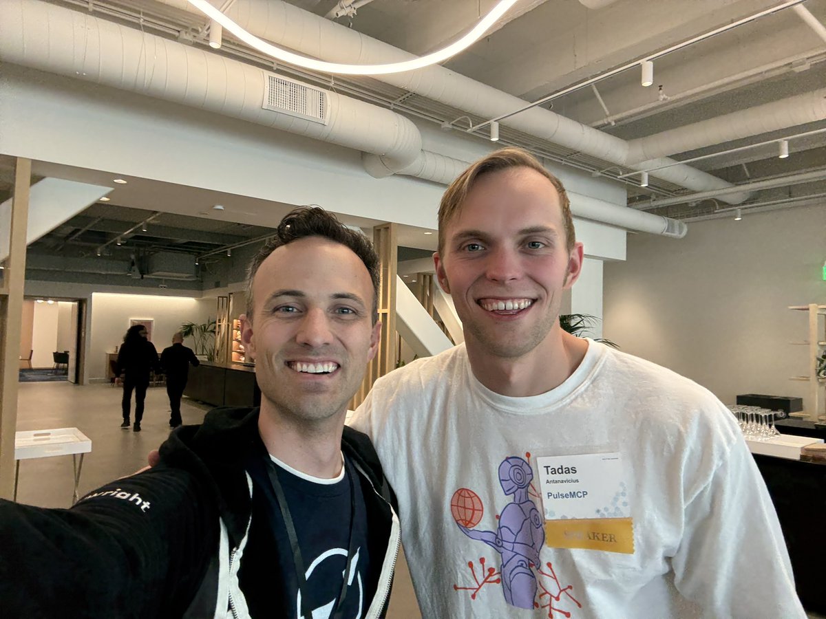 Kent C. Dodds โก (@kentcdodds) on Twitter photo Great meeting <a href="/tadasayy/">Tadas Antanavicius</a> at #mcpdevsummit today! Good luck on the registry and thank you for pulse! Great meeting <a href="/tadasayy/">Tadas Antanavicius</a> at #mcpdevsummit today! Good luck on the registry and thank you for pulse!