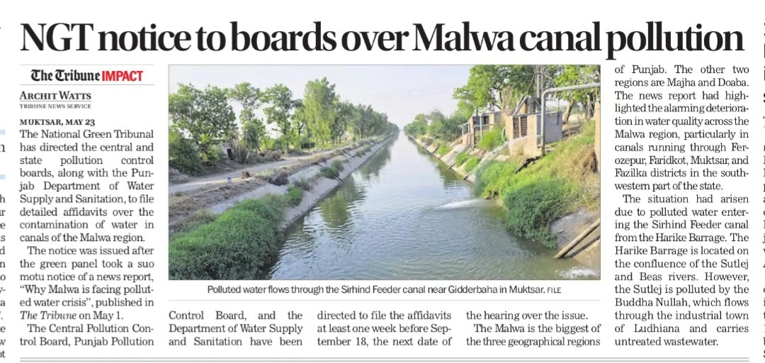 archit watts (@archit0078) on Twitter photo Kind attn <a href="/timesofindia/">The Times Of India</a> Editor: The NGT takes suo motu cognizance of <a href="/thetribunechd/">The Tribune</a> report titled ‘Explainer: Why Malwa is facing a polluted water crisis’ — not in response to multiple news reports, as mentioned in today’s ToI report. <a href="/jomalhotra/">Jyoti Malhotra</a> <a href="/RuchikaMKhanna/">Ruchika M. Khanna</a> <a href="/bariana_sanjeev/">sanjeev bariana</a> Kind attn <a href="/timesofindia/">The Times Of India</a> Editor: The NGT takes suo motu cognizance of <a href="/thetribunechd/">The Tribune</a> report titled ‘Explainer: Why Malwa is facing a polluted water crisis’ — not in response to multiple news reports, as mentioned in today’s ToI report. <a href="/jomalhotra/">Jyoti Malhotra</a> <a href="/RuchikaMKhanna/">Ruchika M. Khanna</a> <a href="/bariana_sanjeev/">sanjeev bariana</a>