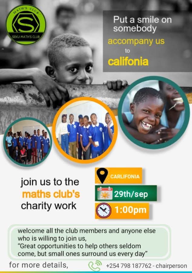 joe20806812's tweet photo. "Joined hands with SEKU Mathematics Club to support disadvantaged children & elderly mothers in the Kamba community.
Just like fluid flow, compassion moves us—one act at a time.
#ServeToTransform #FluidDynamicsInLife #SEKUMathematicsClub #CommunityMathematics #DrJoel https://t.co/h5gfzW4RIO